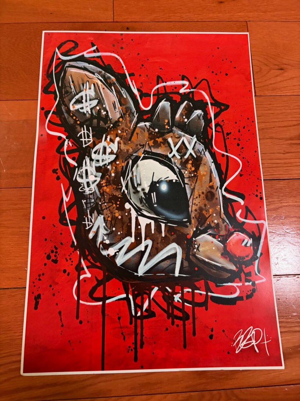 Graffiti Style Money Rabbit Pop Art Print - Signed Urban Street Art Wall Decor